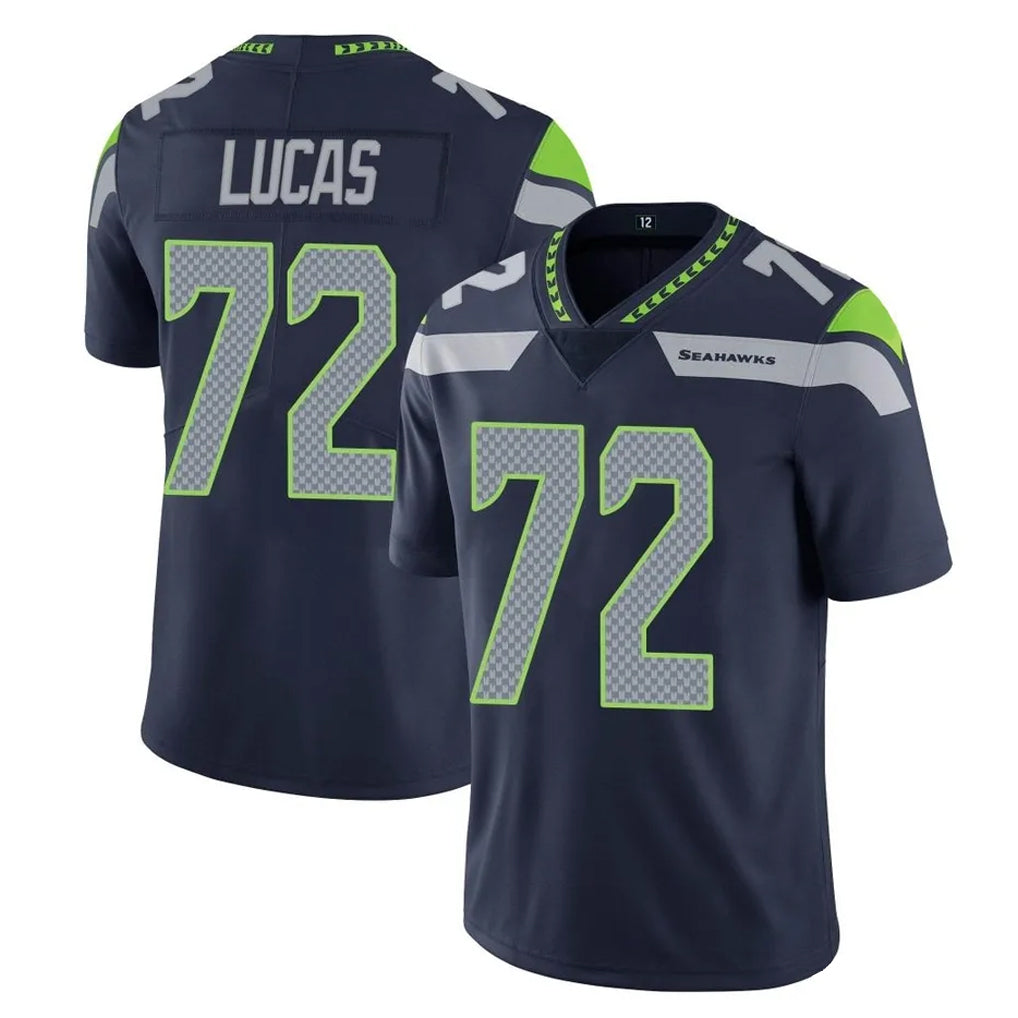 Parkc S.Seahawks #72 Abraham Lucas Player Navy Limited Vapor Untouchable Home Game Stitched Jerseys