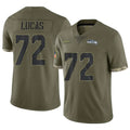Parkc S.Seahawks #72 Abraham Lucas Player Olive Limited Salute To Service Home Game Stitched Jerseys