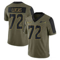 Parkc S.Seahawks #72 Abraham Lucas Player Olive Salute To Service Limited Game Stitched Jerseys