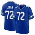 Parkc S.Seahawks #72 Abraham Lucas Player Royal Throwback Home Game Stitched Jerseys
