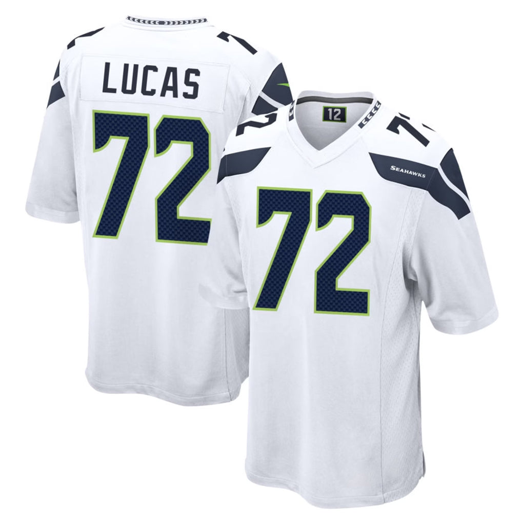 Parkc S.Seahawks #72 Abraham Lucas Player White Home Game Stitched Jerseys