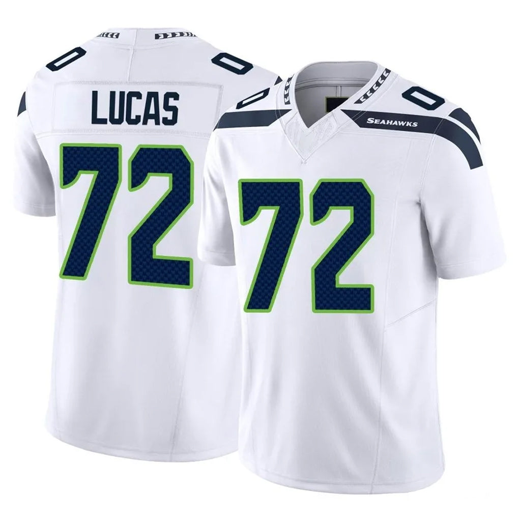 Parkc S.Seahawks #72 Abraham Lucas Player White Limited Vapor F.U.S.E. Home Game Stitched Jerseys