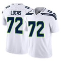 Parkc S.Seahawks #72 Abraham Lucas Player White Limited Vapor F.U.S.E. Home Game Stitched Jerseys