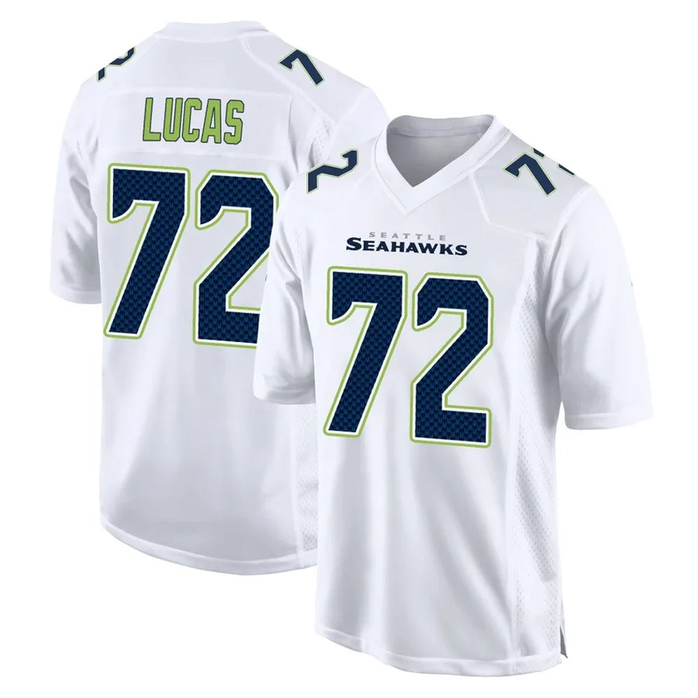 Parkc S.Seahawks #72 Abraham Lucas Player White Tundra Fashion Home Game Stitched Jerseys