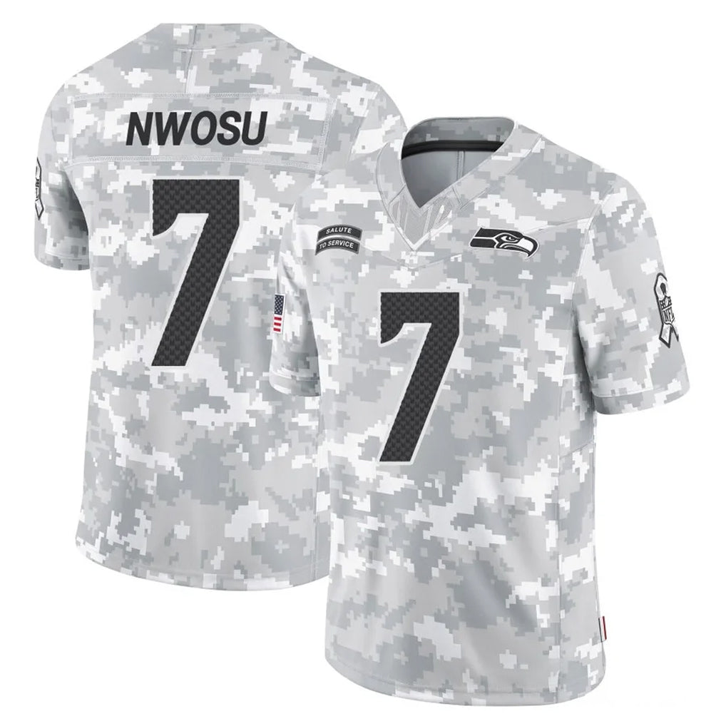 Parkc S.Seahawks #7 Uchenna Nwosu Player Arctic Camo Limited Salute To Service Home Game Stitched Jerseys