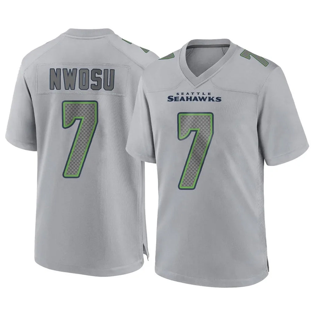 Parkc S.Seahawks #7 Uchenna Nwosu Player Gray Atmosphere Fashion Home Game Stitched Jerseys