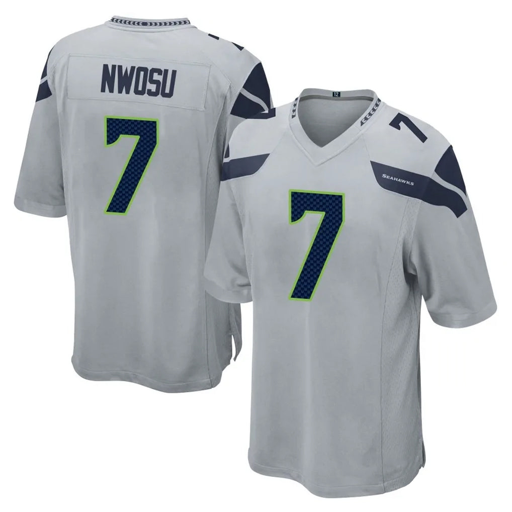 Parkc S.Seahawks #7 Uchenna Nwosu Player Gray Home Game Stitched Jerseys