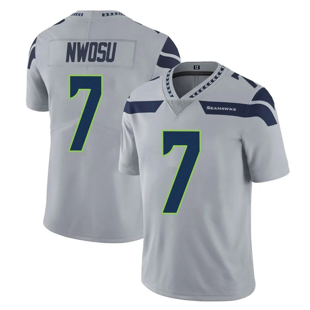 Parkc S.Seahawks #7 Uchenna Nwosu Player Gray Limited Vapor Untouchable Home Game Stitched Jerseys