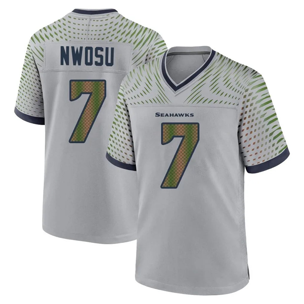 Parkc S.Seahawks #7 Uchenna Nwosu Player Grey 2025 Rivalries Collection Home Game Stitched Jerseys