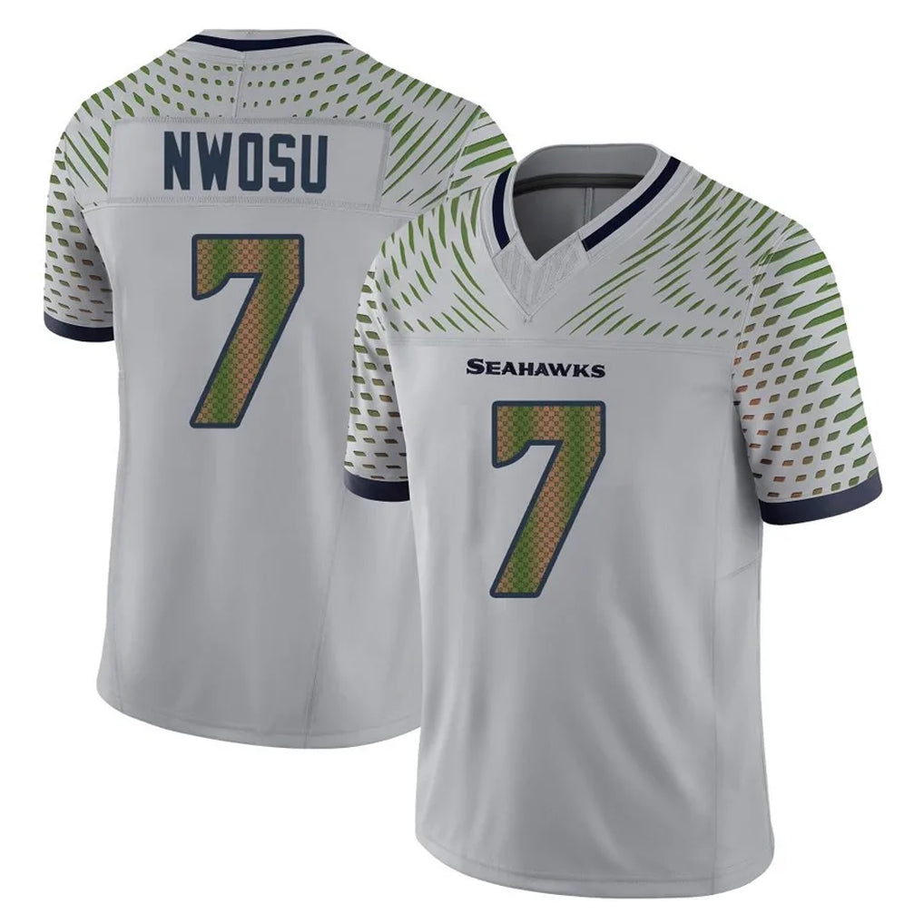 Parkc S.Seahawks #7 Uchenna Nwosu Player Grey Limited 2025 Rivalries Collection Home Game Stitched Jerseys