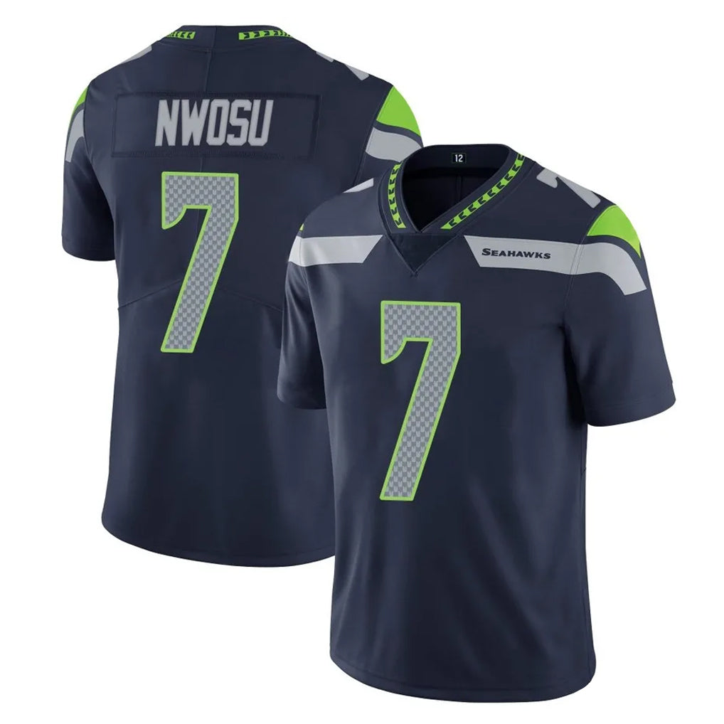 Parkc S.Seahawks #7 Uchenna Nwosu Player Navy Limited Vapor Untouchable Home Game Stitched Jerseys