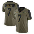 Parkc S.Seahawks #7 Uchenna Nwosu Player Olive Salute To Service Limited Game Stitched Jerseys