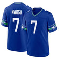 Parkc S.Seahawks #7 Uchenna Nwosu Player Royal Throwback Home Game Stitched Jerseys