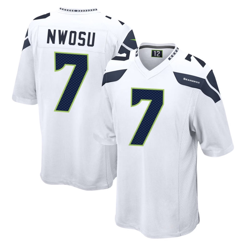 Parkc S.Seahawks #7 Uchenna Nwosu Player White Home Game Stitched Jerseys