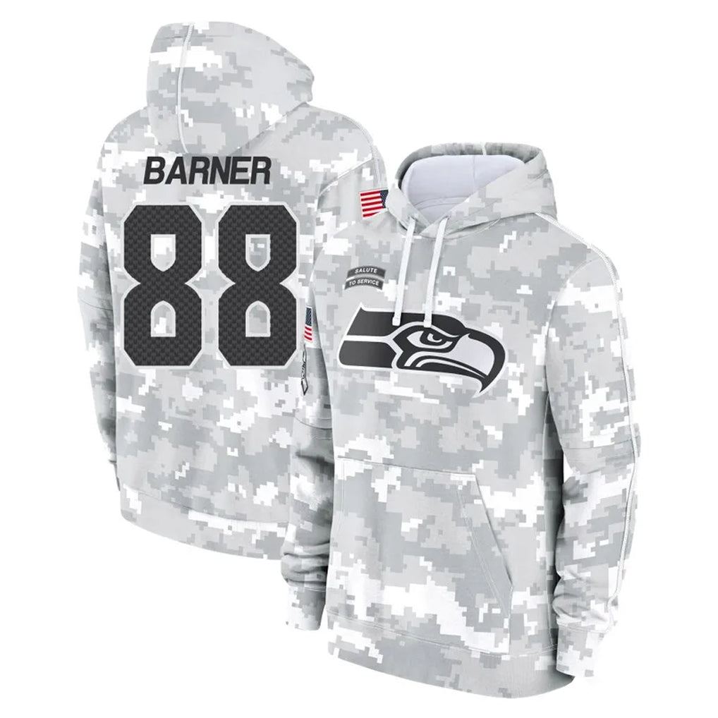 Parkc S.Seahawks #88 AJ Barner Player Arctic Camo Limited Salute to Service Pullover Hoodies Game Stitched Jerseys