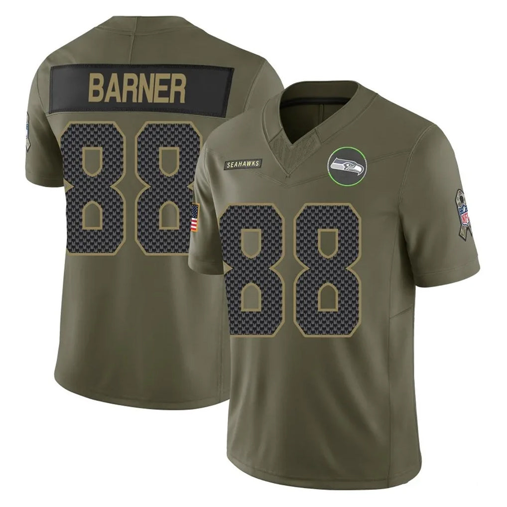 Parkc S.Seahawks #88 AJ Barner Player Olive 2025 Salute To Service Limited Home Game Stitched Jerseys