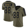 Parkc S.Seahawks #88 AJ Barner Player Olive Salute To Service Limited Game Stitched Jerseys