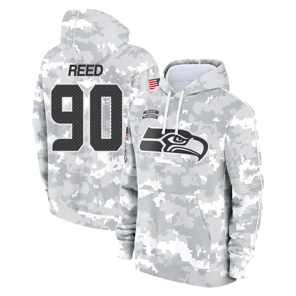 Parkc S.Seahawks #90 Jarran Reed Player Arctic Camo Limited Salute to Service Pullover Hoodies Game Stitched Jerseys