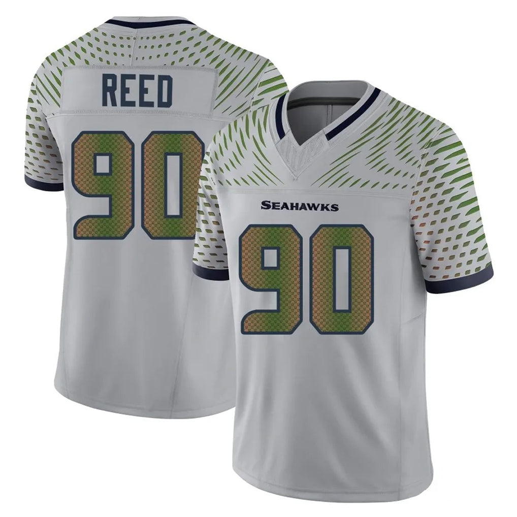 Parkc S.Seahawks #90 Jarran Reed Player Grey Limited 2025 Rivalries Collection Home Game Stitched Jerseys
