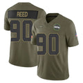 Parkc S.Seahawks #90 Jarran Reed Player Olive 2025 Salute To Service Limited Home Game Stitched Jerseys