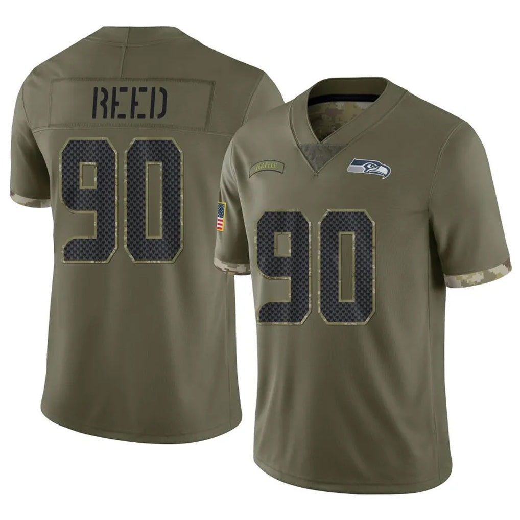 Parkc S.Seahawks #90 Jarran Reed Player Olive Limited Salute To Service Home Game Stitched Jerseys
