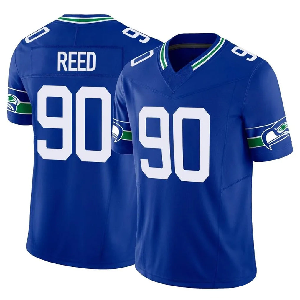 Parkc S.Seahawks #90 Jarran Reed Player Royal Limited Throwback Vapor F.U.S.E. Home Game Stitched Jerseys