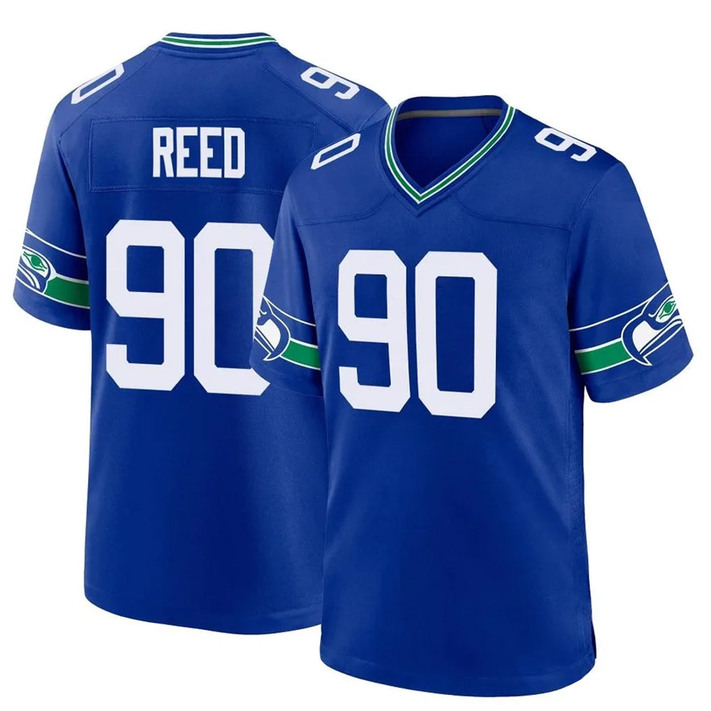 Parkc S.Seahawks #90 Jarran Reed Player Royal Throwback Home Game Stitched Jerseys