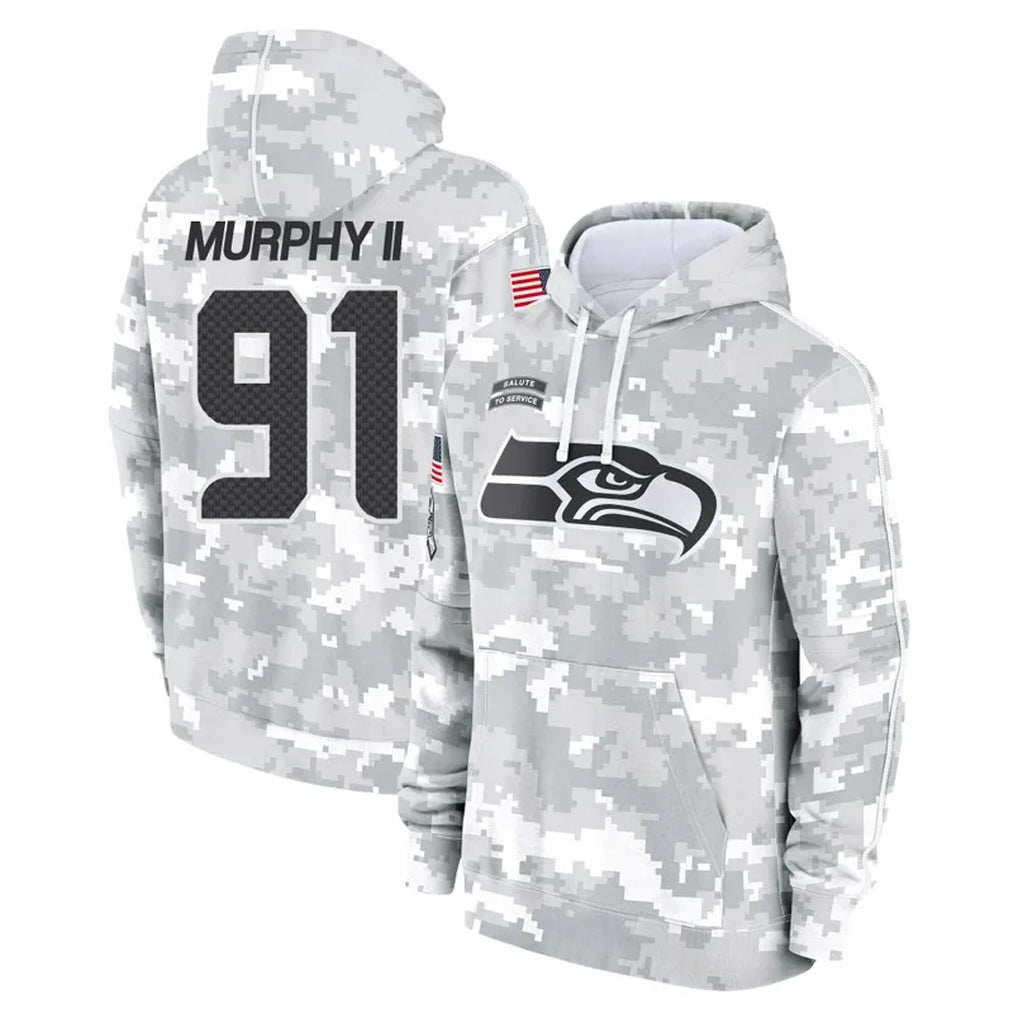 Parkc S.Seahawks #91 Byron Murphy II Player Arctic Camo Limited Salute to Service Pullover Hoodies Game Stitched Jerseys
