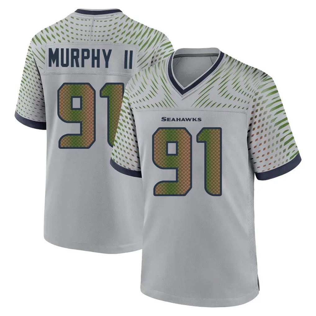 Parkc S.Seahawks #91 Byron Murphy II Player Grey 2025 Rivalries Collection Home Game Stitched Jerseys
