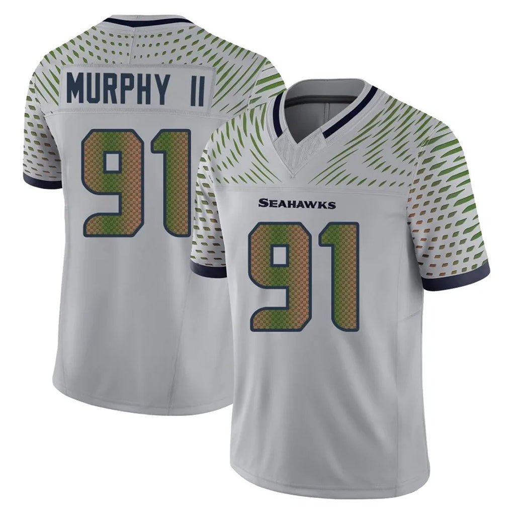 Parkc S.Seahawks #91 Byron Murphy II Player Grey Limited 2025 Rivalries Collection Home Game Stitched Jerseys