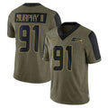 Parkc S.Seahawks #91 Byron Murphy II Player Olive Salute To Service Limited Game Stitched Jerseys