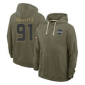 Parkc S.Seahawks #91 Byron Murphy II Player Olive Salute to Service Pullover Hoodies Limited Stitched Jerseys