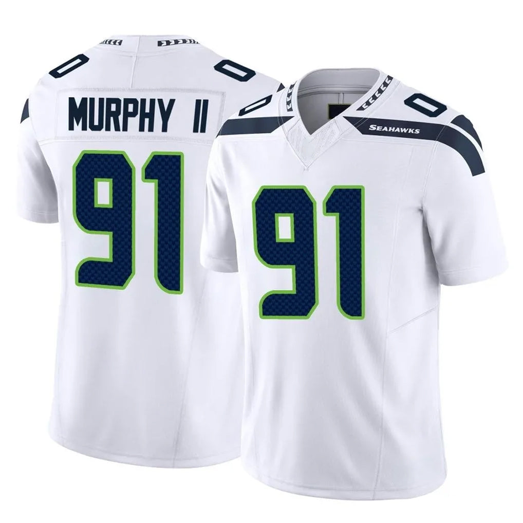 Parkc S.Seahawks #91 Byron Murphy II Player White Limited Vapor F.U.S.E. Home Game Stitched Jerseys