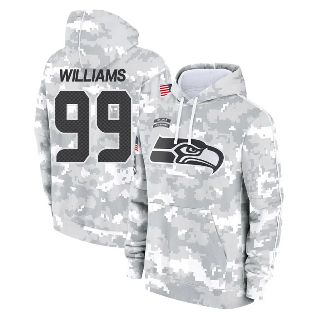 Parkc S.Seahawks #99 Leonard Williams Player Arctic Camo Limited Salute to Service Pullover Hoodies Game Stitched Jerseys