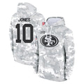 Parkc SF.49ers #10 Mac Jones Player Arctic Camo Limited Salute to Service Pullover Hoodies Game Stitched Jerseys