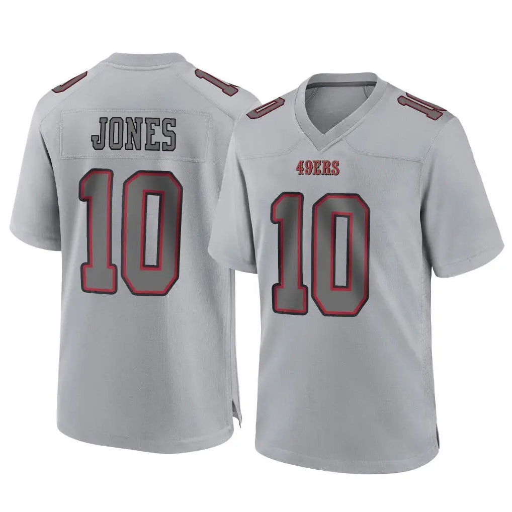 Parkc SF.49ers #10 Mac Jones Player Gray Atmosphere Fashion Home Game Stitched Jerseys