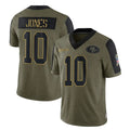Parkc SF.49ers #10 Mac Jones Player Olive Salute To Service Limited Game Stitched Jerseys