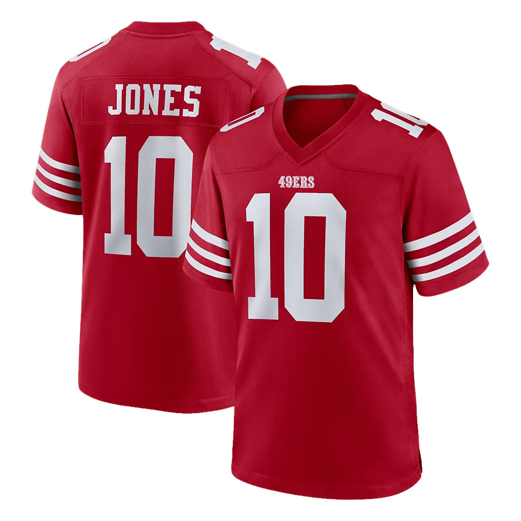 Parkc SF.49ers #10 Mac Jones Player Red Game Home Stitched Jerseys