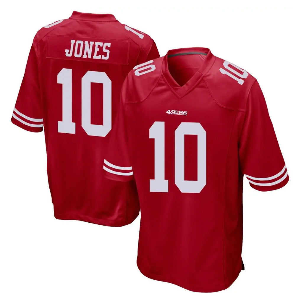 Parkc SF.49ers #10 Mac Jones Player Red Home Game Stitched Jerseys