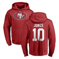 Parkc SF.49ers #10 Mac Jones Player Red LOGO Pullover Hoodies Home Game Stitched Jerseys