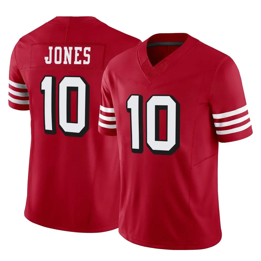 Parkc SF.49ers #10 Mac Jones Player Red Limited Alternate Vapor F.U.S.E. Home Game Stitched Jerseys