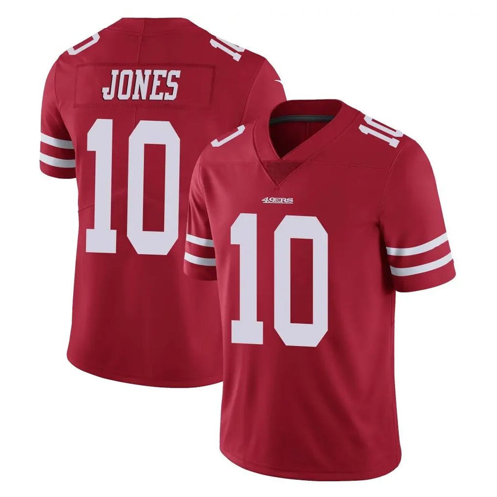 Parkc SF.49ers #10 Mac Jones Player Red Limited Vapor Untouchable Home Game Stitched Jerseys