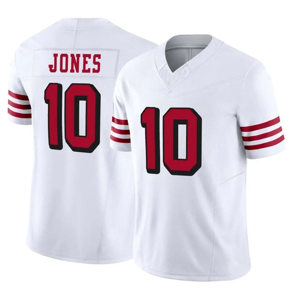 Parkc SF.49ers #10 Mac Jones Player White Limited Alternate Vapor F.U.S.E. Home Game Stitched Jerseys
