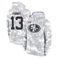 Parkc SF.49ers #13 Brock Purdy Player Arctic Camo Limited Salute to Service Pullover Hoodies Game Stitched Jerseys