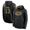 Parkc SF.49ers #13 Brock Purdy Player Black Salute to Service Sideline Performance Pullover Hoodies Home Game Stitched Jerseys