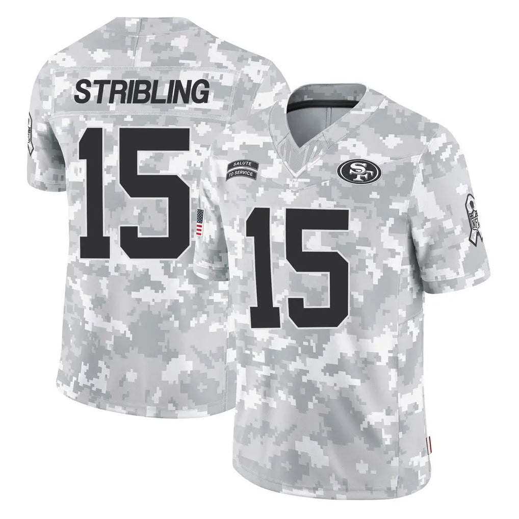 Parkc SF.49ers #15 De'Zhaun Stribling Player Arctic Camo Limited Salute To Service Home Game Stitched Jerseys