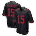 Parkc SF.49ers #15 De'Zhaun Stribling Player Black Alternate Home Game Stitched Jerseys