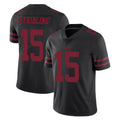 Parkc SF.49ers #15 De'Zhaun Stribling Player Black Alternate Limited Vapor Untouchable Home Game Stitched Jerseys