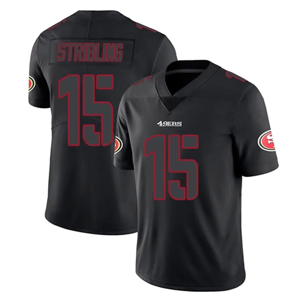 Parkc SF.49ers #15 De'Zhaun Stribling Player Black Impact Limited Home Game Stitched Jerseys