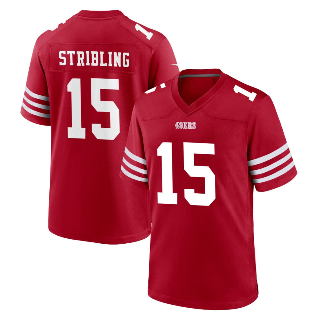 Parkc SF.49ers #15 De'Zhaun Stribling Player Red Game Home Stitched Jerseys